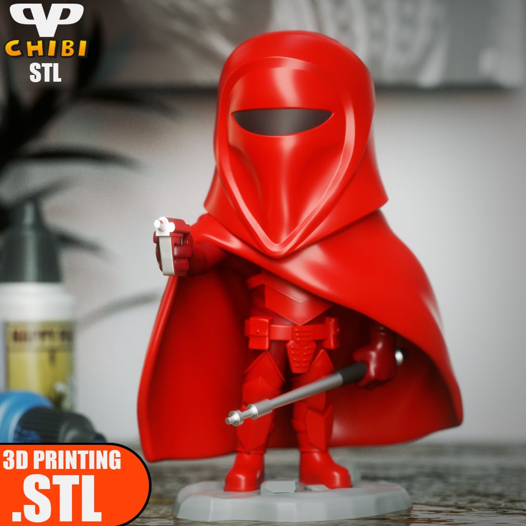 Imperial Guard Chibi STL for 3D Printing ChibiSTL 3DXM 3d model