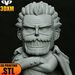 Monkey D. Garp Chibi STL for 3D Printing ChibiSTL 3DXM 3d model