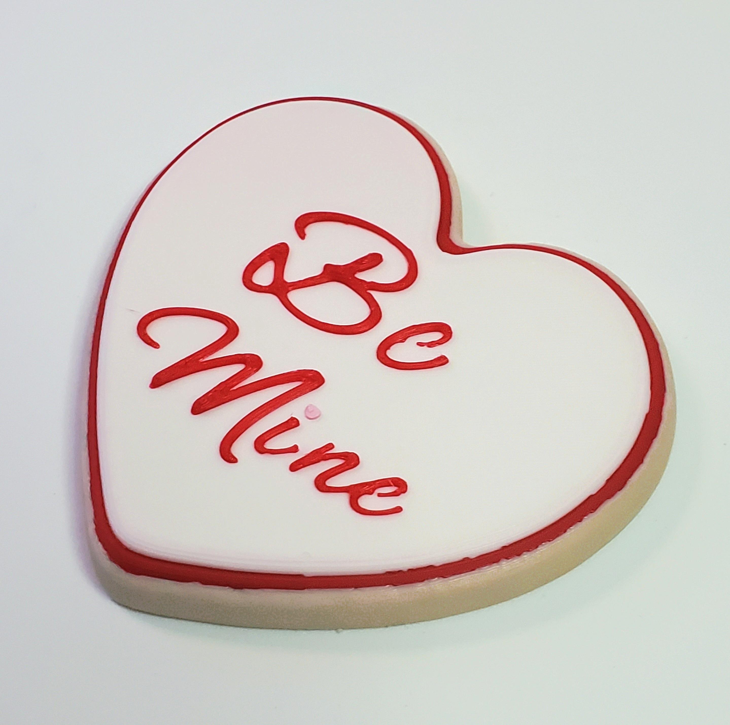'Be Mine' Heart-Shaped Shortbread Cookie with Royal Icing for Valentine's Day :: Delicious Desserts! 3d model