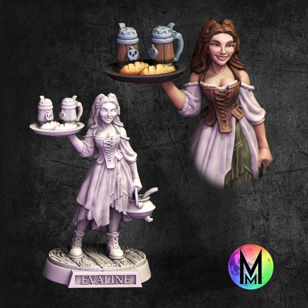 Barmaid Waitress -  Evaline the Barmaid / Waitress 3d model