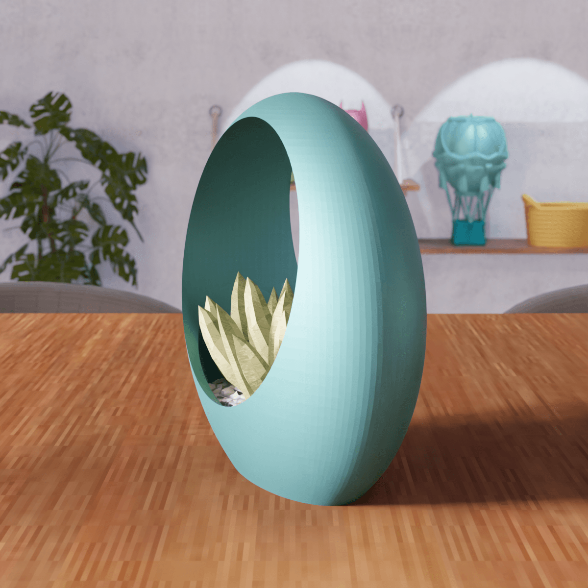 Hollow Ring Planter 3d model