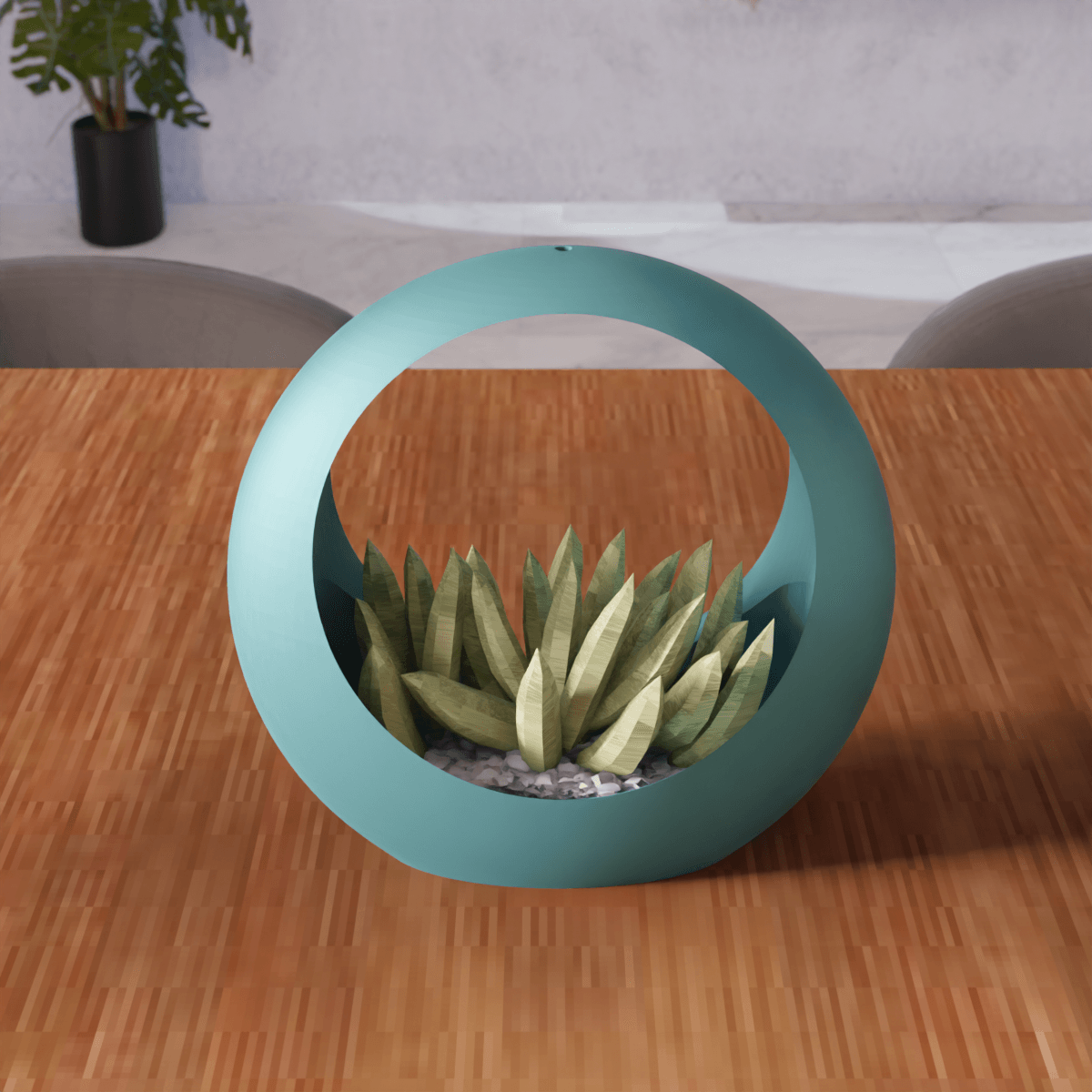 Hollow Ring Planter 3d model