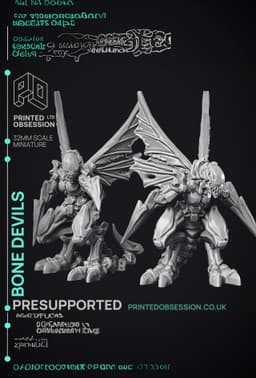Bone Walkers - 2 Medium devils - PRESUPPORTED - Hell Hath No Fury - 32 mm scale 3d model