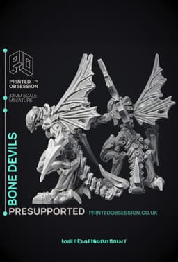 Bone Walkers - 2 Medium devils - PRESUPPORTED - Hell Hath No Fury - 32 mm scale 3d model
