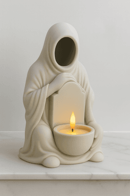 Faceless Hooded Monk Candle Holder STL | Gothic Tea Light Statue 3d model