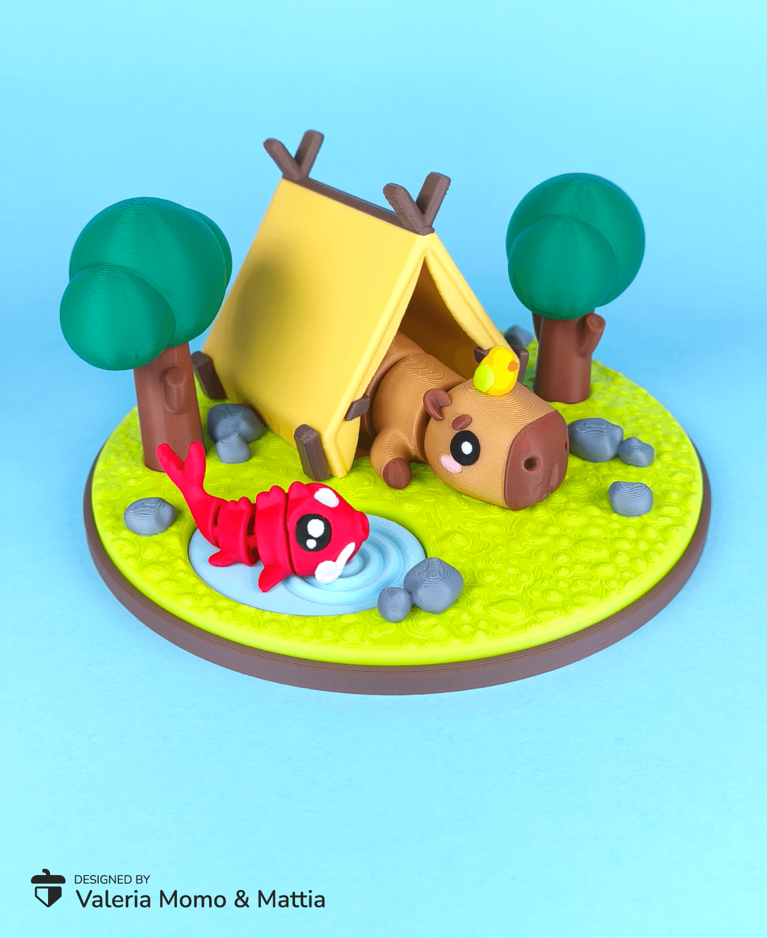 Diorama for Cute Flexi Animals, Capybara Edition 3d model