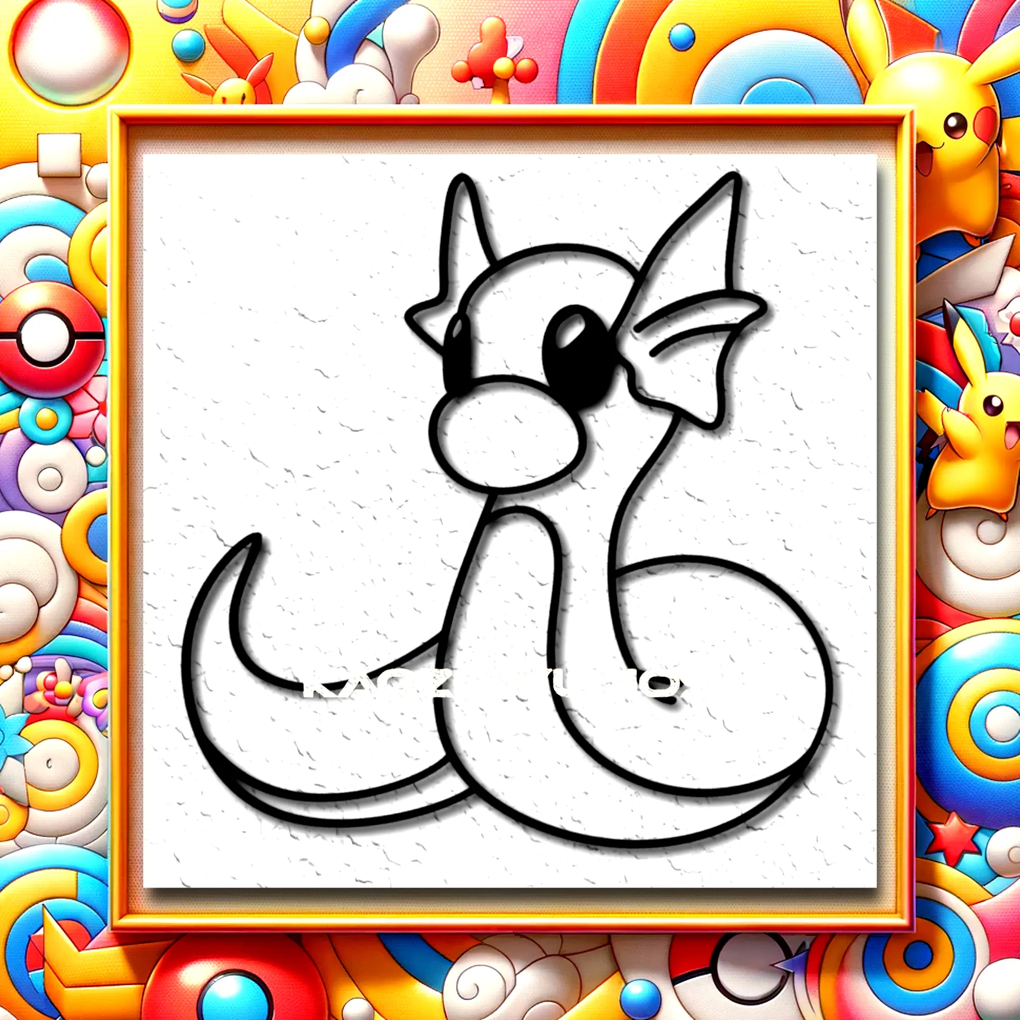 DRATINI wall decor pokemon wall art 2d art game room decoration 3d model
