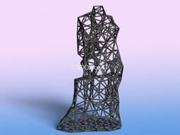 The Thinker Wire Art 3d model