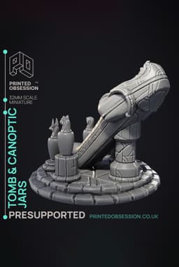 Tomb - Egyptian Scenery - Court of Anubis - PRESUPPORTED - Illustrated and Stats - 32mm scale 3d model