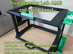 DUAL AMS 1 AND/OR AMS 2 PRO ROLL-OUT STAND 3d model