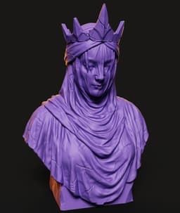 Veiled Queen Bust STL | Dark Fantasy 3D Print | HighDetail 3d model