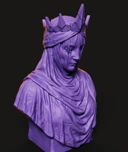 Veiled Queen Bust STL | Dark Fantasy 3D Print | HighDetail 3d model