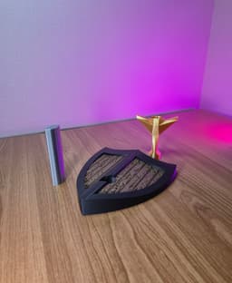 Medieval Shield & Sword Wall Headphone Stand 3d model