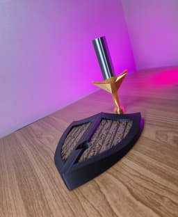 Medieval Shield & Sword Wall Headphone Stand 3d model