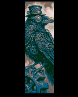 designs of the steampunk world - animal hybrids on display - set of bookmarks 3d model