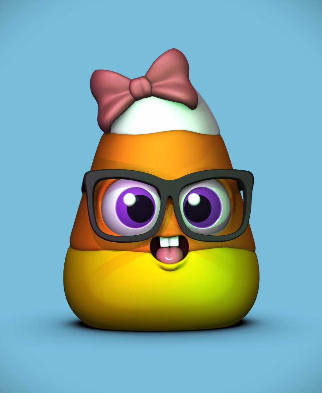 Nerdy Corn with Bow 3d model