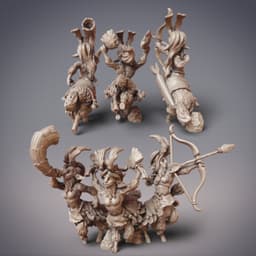 Goat Centaur Skirmishers - Khotaryn, Dorchin, & Tashkai, Totapari Outriders (Pre-Supported) 3d model