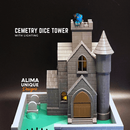 Cemetry Dice Tower with Lighting 3d model