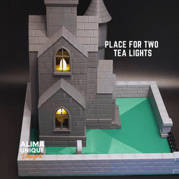 Cemetry Dice Tower with Lighting 3d model