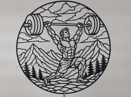 Powerlifting Mountain Strength 2D Wall Art.3mf 3d model