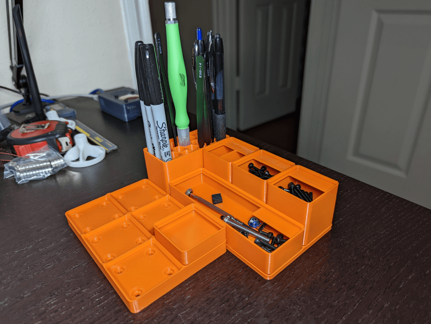 Gridfinity Divider Bins - Just getting started on these and testing out different divider bins and organizers. I'm using up a 5 year old roll of PETG that's been hanging out in my dry box for a little too long and has become the chosen first sacrifice to the 3D printed storage bin gods. More colors to come but this spool is going to the end! - 3d model