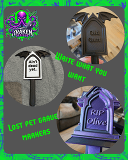 Customisable Plant Grave Markers 3d model