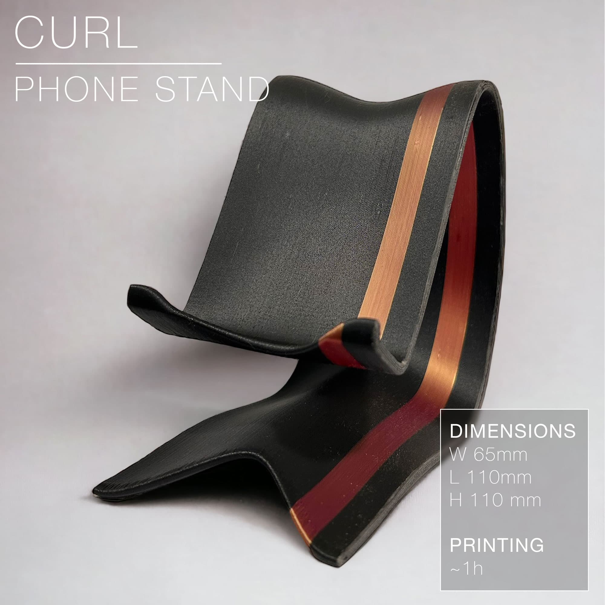 CURL | Phone Stand 3d model