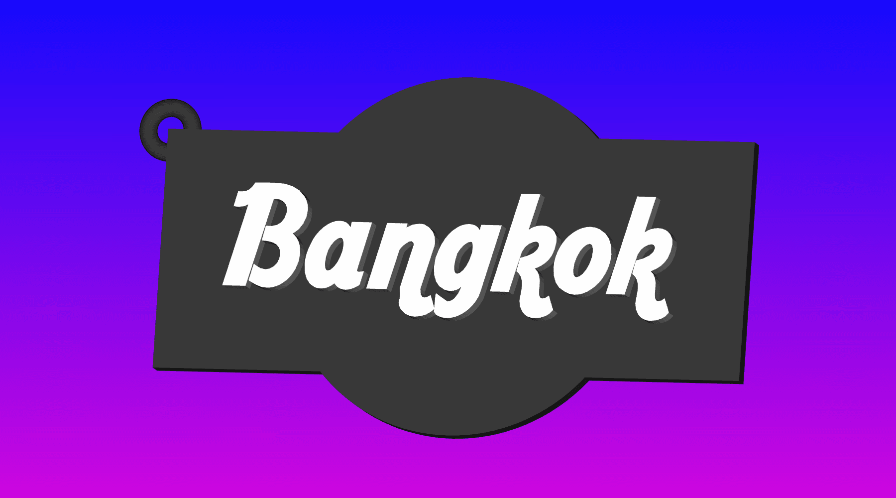 Hard Rock Cafe Bangkok keychain, dogtag, earring 3d model