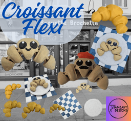 Happy and French Croissant Flexi 3d model