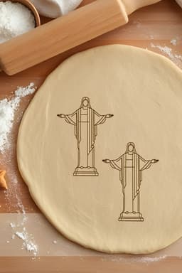 Christ The Reedeemer Cookie Cutter, Biscuit Cutter 3d model