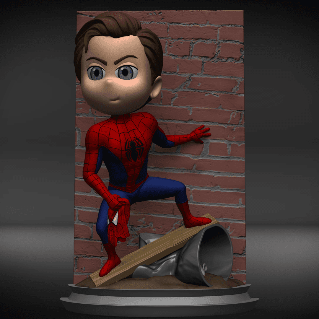 Spiderman Wall Pose -Little Big Head Series 3d model