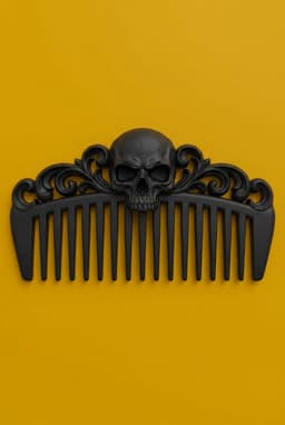 Gothic Skull Hair Comb – 3D Printable Hair Accessory and Costume Prop 3d model