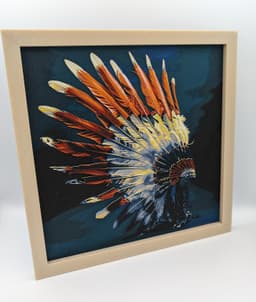 Feathered War Bonnet - Hueforge Print 3d model