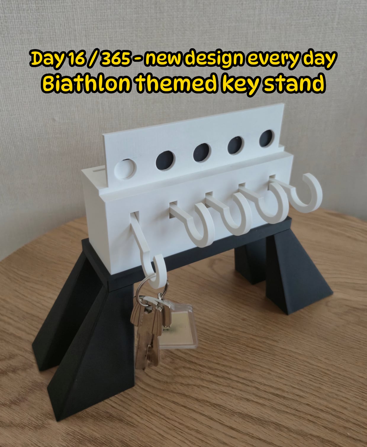 Interactive Biathlon Target Key Stand – Interactive Desk & Entryway Key Holder 3d model