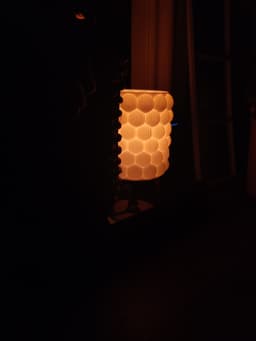 Printer in white PLA and added a 28.5mm hole in the centre of the base to allow an E14 , B22 light fitting
small stand made for this for my fire place hearth,
looks perfect with some retro styling 3d model
