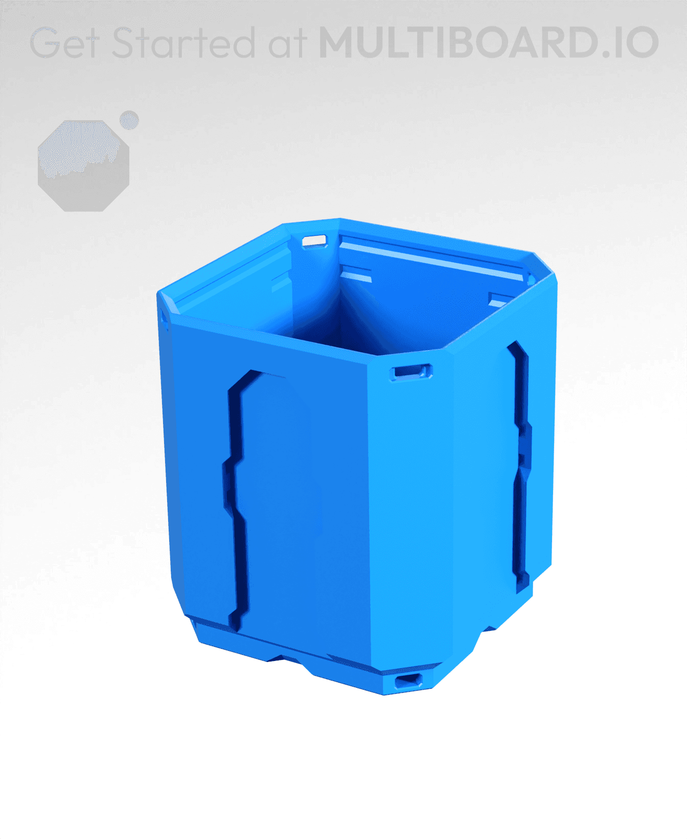 1x1x1 LU - Topped Rail - MultiBin Shell 3d model