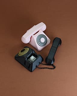 Retro Telephone Fidget Clicker Keychain 3d model