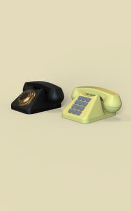 Retro Telephone Fidget Clicker Keychain 3d model