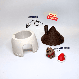 CUTE REINDEER WITH STABLE - COZY CHRISTMAS COMPANION / CHRISTMAS DECOR 3d model