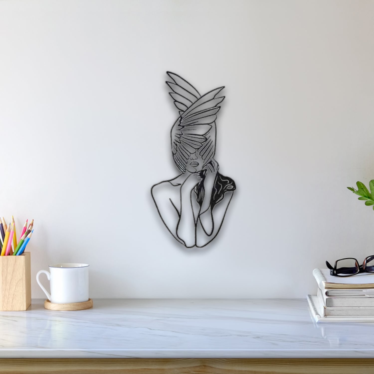 Angel Woman Wall Art 3d model