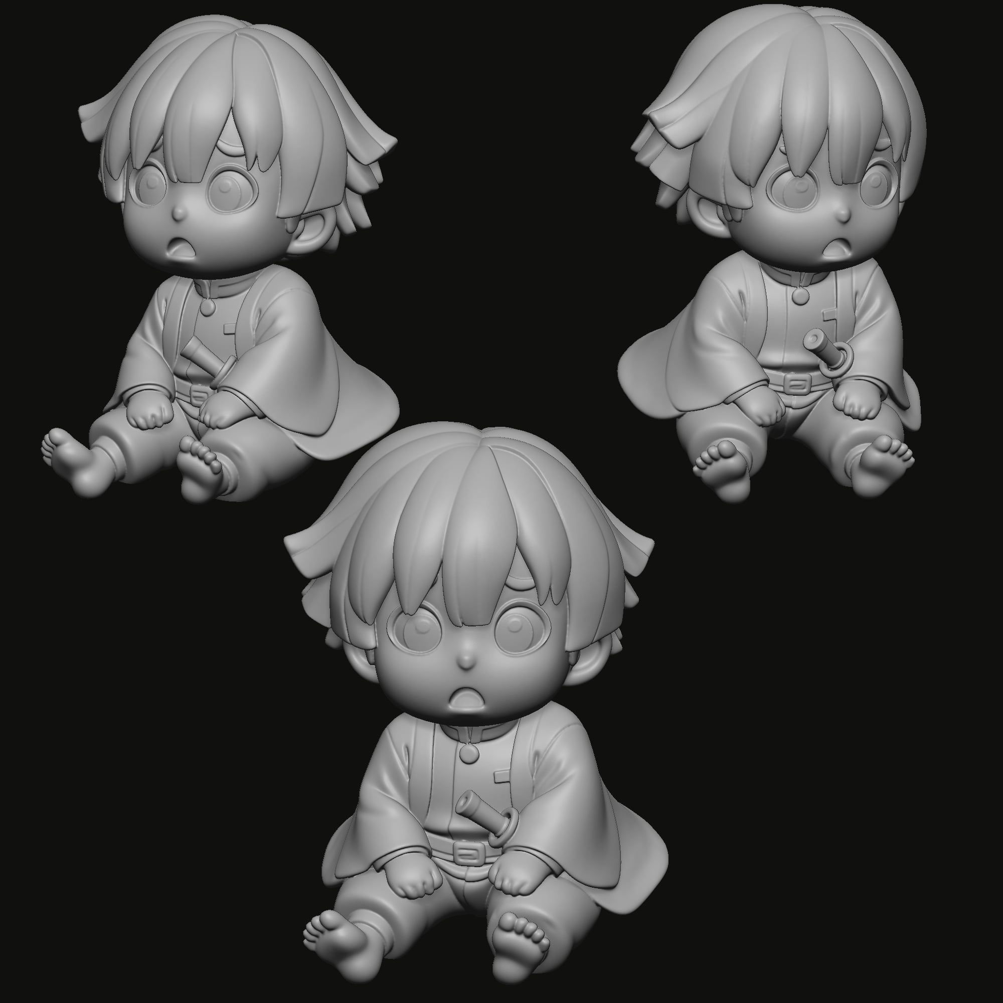 Chibi Demon Slayer 3D Collection 3d model