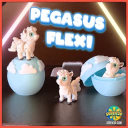 Flexi Pegasus (Year of the Horse Flexi Pack) with Display Capsules, Keychain Versions, No Supports 3 3d model