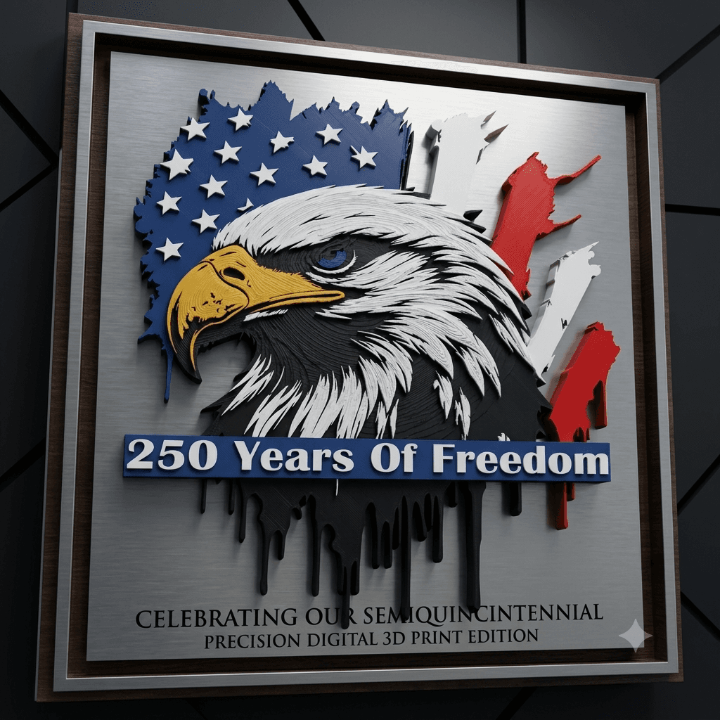 250 years of freedom wall art 3d model