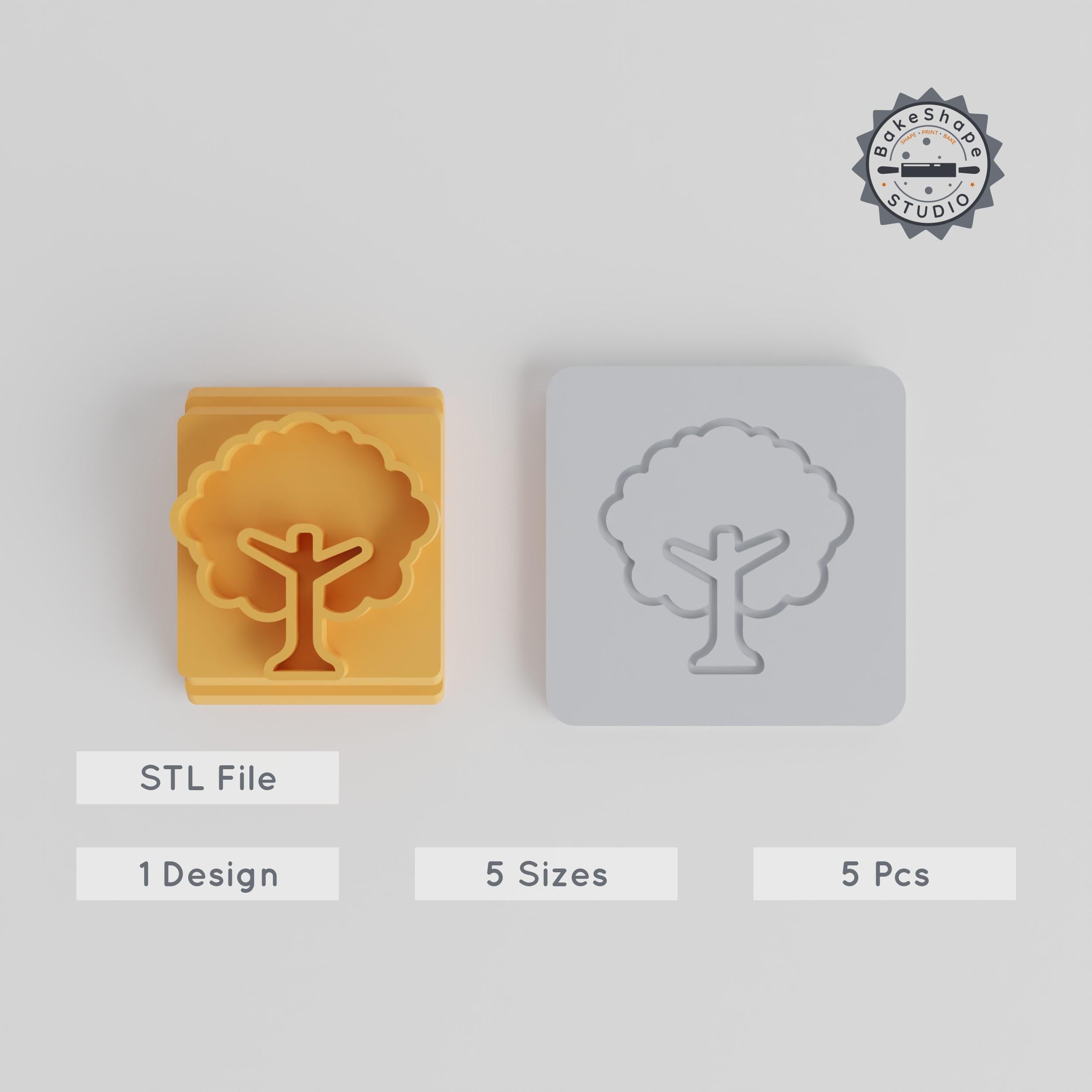 Tree Stamp Set, 20-40mm Motifs, Perfect for Clay, Cookies & Fondant PRODUCT_1571 3d model