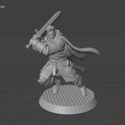 Knight Soldier Fantasy Miniature STL 32mm TTRPG 3d model