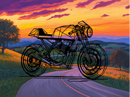 Geometric Cafe Racer motorcycle - model 1 3d model