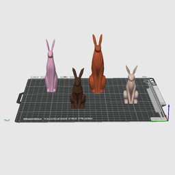 Easter Bunny STL Bundle – 4 Low Poly Rabbit Figures - Spring Table Decor 3d model