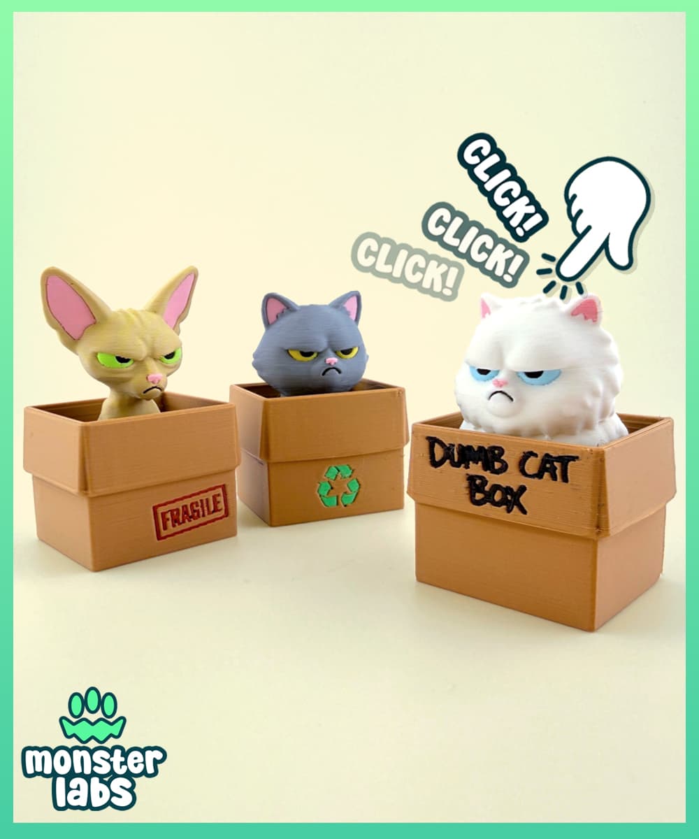 Box Cats Fidget Clicker Keychain Bundle 3d model
