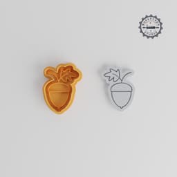 Acorn Shape Cutter & Stamp Set, Forest Nut Cookie & Fondant Tool, Nature Seed, Autumn Decoration, 6-Piece, S/M/L Sizes PRODUCT_1040 3d model