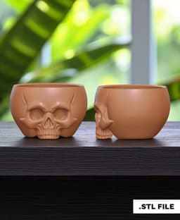 Grim Skull Planter – Creepy & Cool STL Model 3d model